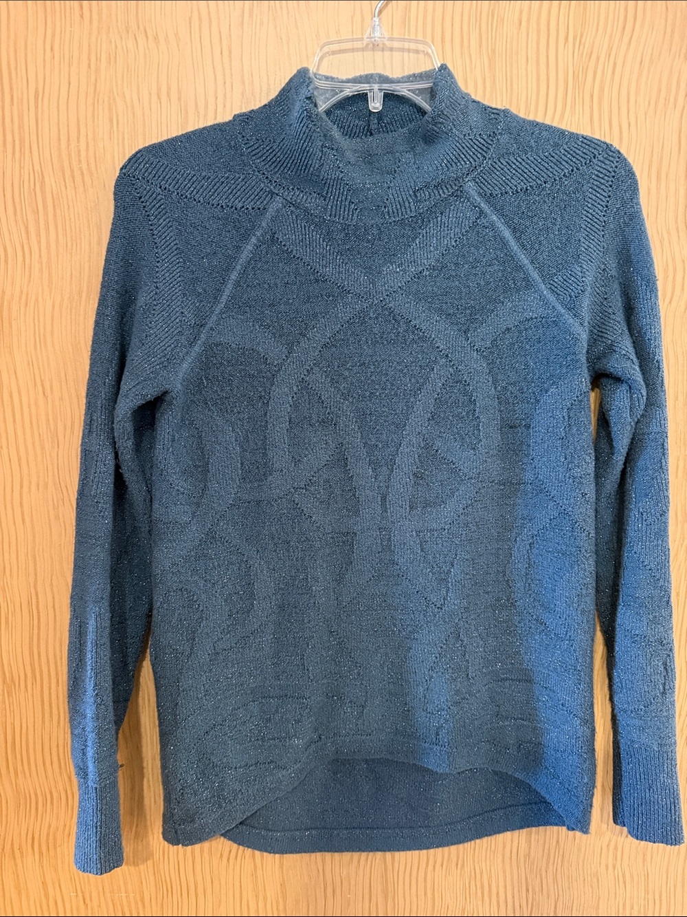 Simply Vera Vera Wang Blue Textured Mock Turtleneck Sweater